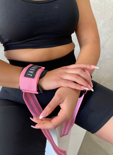 Premium Padded Lifting Wrist Straps | Pink - Jagrrr